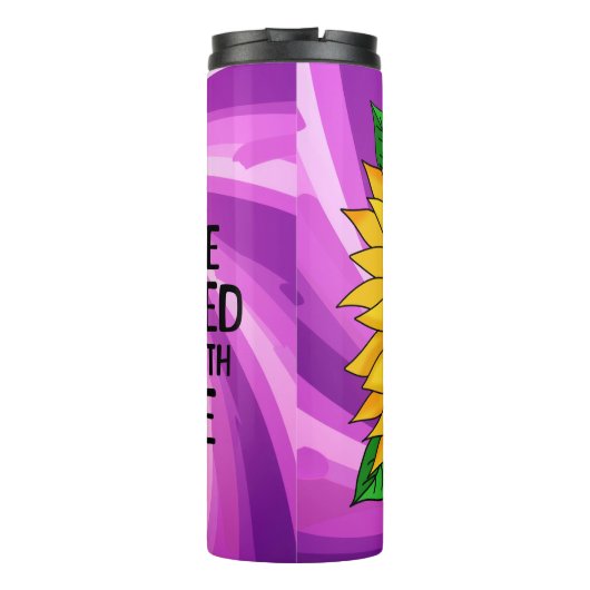 引用文感動的と手描きヒマワリ タンブラー (裏面)