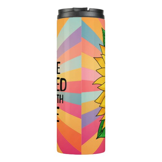 引用文感動的と手描きヒマワリ タンブラー (裏面)