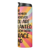 引用文感動的と手描きヒマワリ タンブラー (回転右)