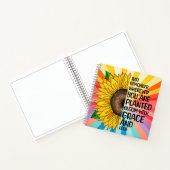 引用文感動的と手描きヒマワリ ノートブック (内部)
