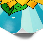 引用文感動的と手描きヒマワリ ポスター (コーナー)