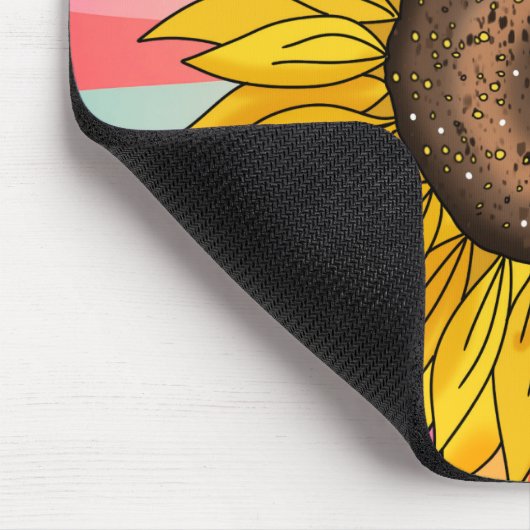 引用文感動的と手描きヒマワリ マウスパッド (コーナー)