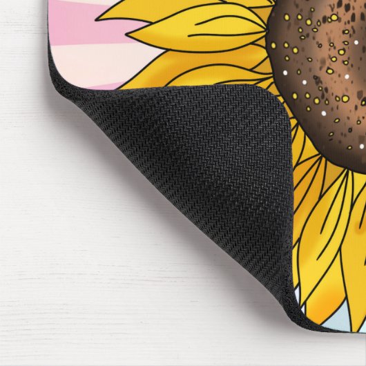 引用文感動的と手描きヒマワリ マウスパッド (コーナー)