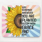 引用文感動的と手描きヒマワリ マウスパッド (正面)