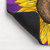 引用文感動的と手描きヒマワリ マウスパッド (コーナー)