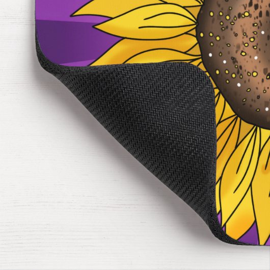 引用文感動的と手描きヒマワリ マウスパッド (コーナー)