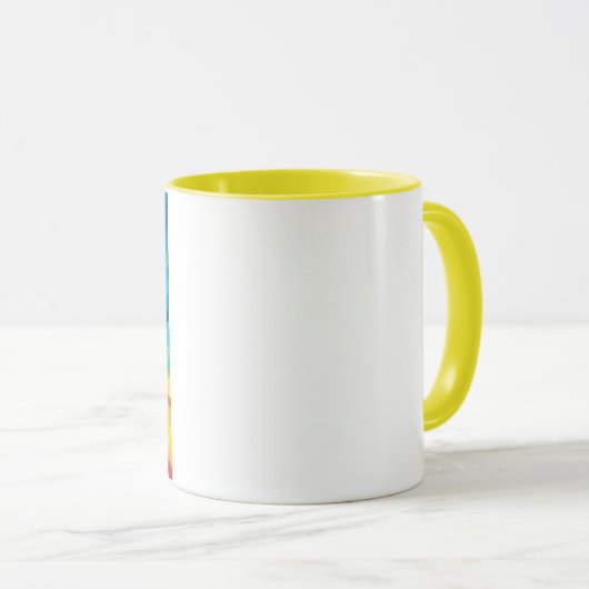 引用文感動的と手描きヒマワリ マグカップ (正面右)