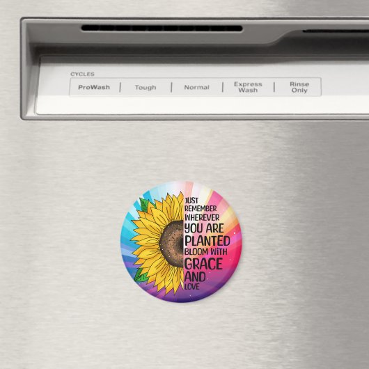 引用文感動的と手描きヒマワリ マグネット (インサイチュ (食洗機))