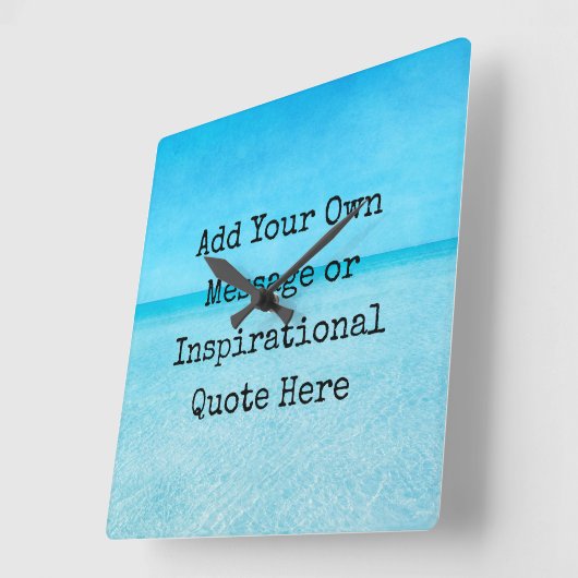 引用文感動的やる気を起こさせるビーチ海青 スクエア壁時計 (傾斜)