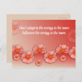 引用文感動的オンソフトピーチ&ピンクフラワーズ ポストカード (正面/裏面)