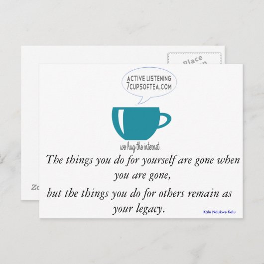 引用文感動的カード | 7杯のお茶(#2) ポストカード (正面/裏面)