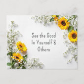 引用文感動的グッドイエローフラワー ポストカード (正面)