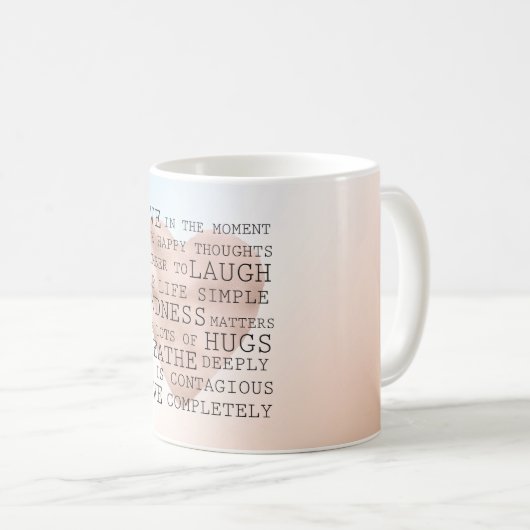 引用文感動的ズブルーブラウン赤面ハート コーヒーマグカップ (正面右)