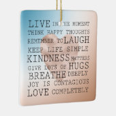 引用文感動的ズブルーブラウン赤面ハート セラミックオーナメント (右)