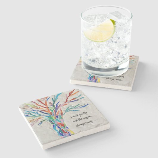 引用文感動的ツリー ストーンコースター (横)