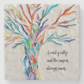 引用文感動的ツリー ストーンコースター (正面)