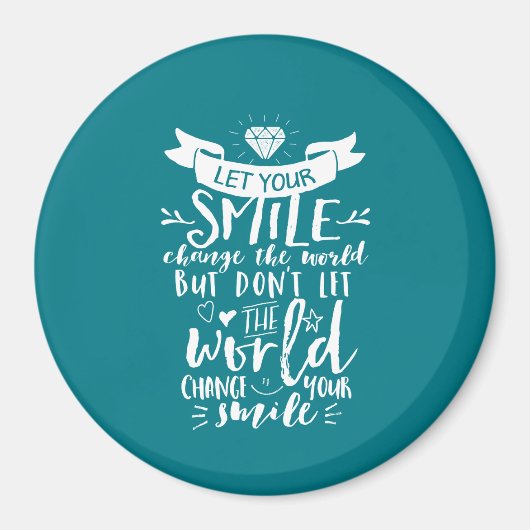 引用文感動的ハッピースマイルチェンジザワールド マグネット (正面)