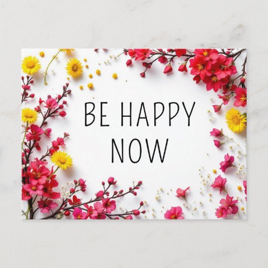 引用文感動的ハッピーピンクイエロー ポストカード (正面)