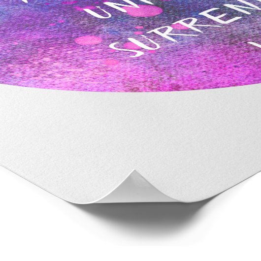 引用文感動的バイラオチュ紫の水彩画 ポスター (角)