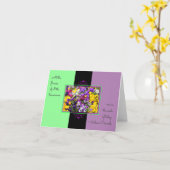 引用文感動的パープルパンジー花カード カード (黄色い花)