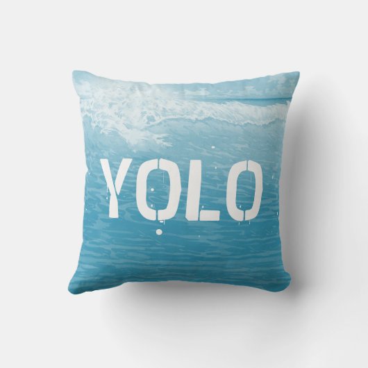 引用文感動的ビーチYOLOあなたは一度だけ生きる クッション (裏面)