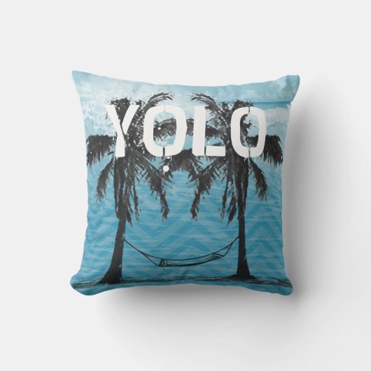 引用文感動的ビーチYOLOあなたは一度だけ生きる クッション (正面)