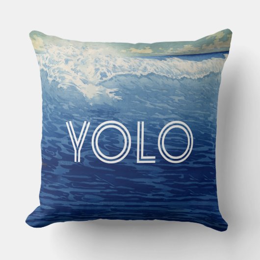 引用文感動的ビーチYOLOあなたは一度だけ生きる クッション (正面)