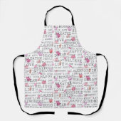 引用文感動的ピンクピーチバラ花びら エプロン (正面)