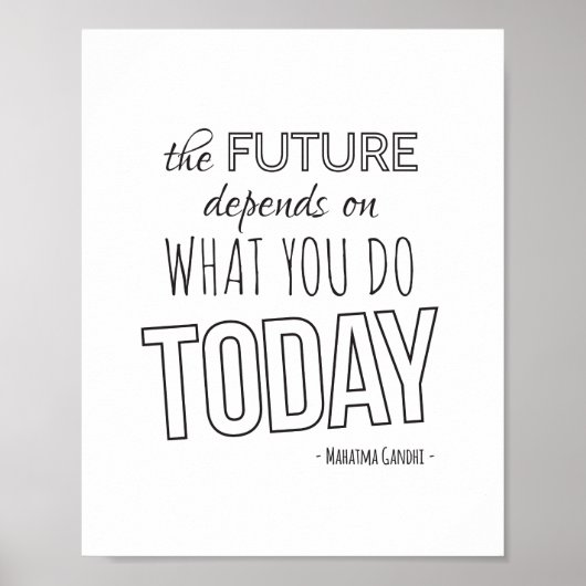 引用文感動的ポスター未来の白いトレンド ポスター (正面)