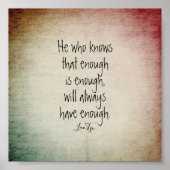 引用文感動的ポスターlao Tzu文字 ポスター (正面)