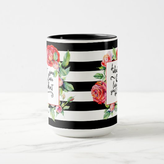 引用文感動的マグ – 好きなことをするバラ マグカップ (中央)