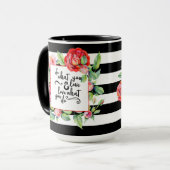 引用文感動的マグ – 好きなことをするバラ マグカップ (正面左)