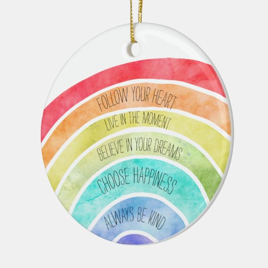 引用文感動的レインボパーソナライズされたー セラミックオーナメント (左)