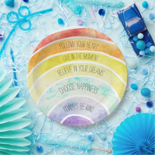 引用文感動的レインボパーソナライズされたー ペーパープレート (パーティー)