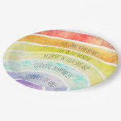 引用文感動的レインボパーソナライズされたー ペーパープレート (アングル)