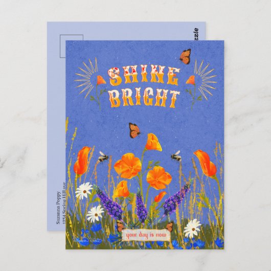 引用文感動的ワイルドフラワーケピー ポストカード (正面/裏面)