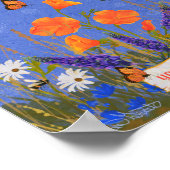 引用文感動的ワイルドフラワーズポピズカリフォルニア ポスター (角)