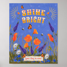 引用文感動的ワイルドフラワーズポピズカリフォルニア ポスター