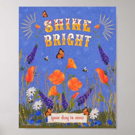 引用文感動的ワイルドフラワーズポピズカリフォルニア ポスター (正面)