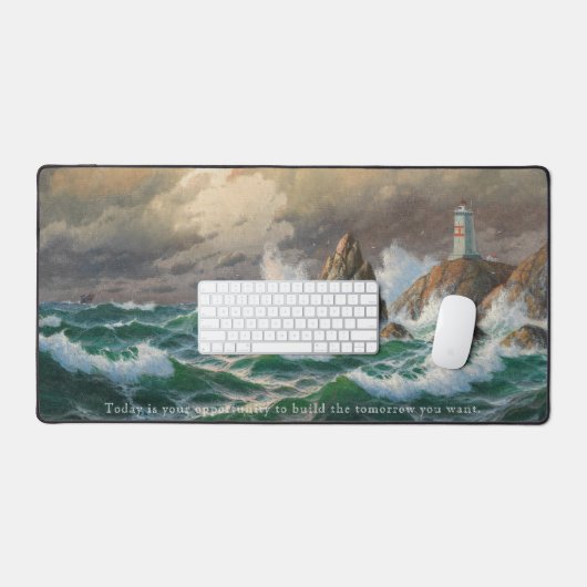 引用文感動的ヴィンテージアートシースケープデスクマット デスクマット (キーボード&マウス)