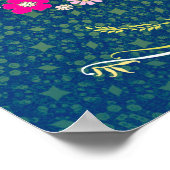 引用文感動的ヴィンテージスクリプト平和オン・アース ポスター (角)