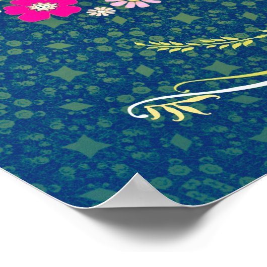 引用文感動的ヴィンテージスクリプト平和オン・アース ポスター (角)