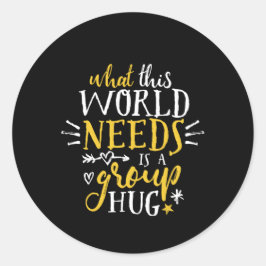 引用文感動的世界平和グループハグno戦争 ラウンドシール