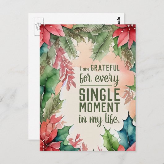 引用文感動的家族クリスマス感謝 ポストカード (正面/裏面)