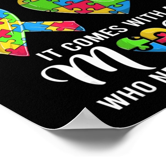 引用文感動的自閉症ママのシャツ自閉症アワーン ポスター (角)