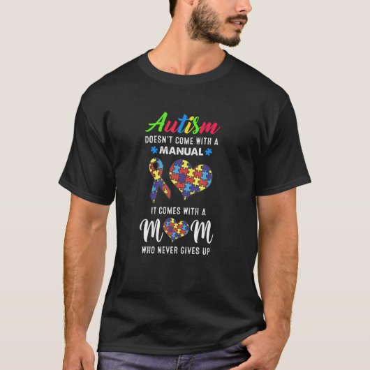 引用文感動的自閉症ママ自閉症意識 Tシャツ (正面)