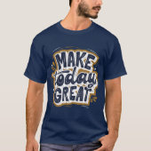 引用文感動的l美しい色ネイビーブラウン tシャツ (正面)