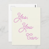 引用文感動的Yesピンクのスクリプトで使用できる ポストカード (正面/裏面)