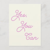 引用文感動的Yesピンクのスクリプトで使用できる ポストカード (正面)