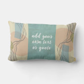 引用文抽象芸術アートミッドセンチュリースタイルティール(緑がかった色)の追加 ランバークッション (裏面)